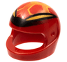 Minifigure, Headgear Helmet Motorcycle (Standard) with Horned Black and Yellow Pattern