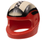 Minifigure, Headgear Helmet Motorcycle (Standard) with Black and White Checkered Stripe and Fade Pattern