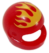 Minifigure, Headgear Helmet Motorcycle (Standard) with Yellow Flames Pattern