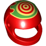 Minifigure, Headgear Helmet Motorcycle (Standard) with Target and Bright Green Flames Pattern