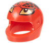 Minifigure, Headgear Helmet Motorcycle (Standard) with Gold Eyes and Horns, Black Scales Pattern