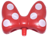 Minifigure, Bow Large with Small Pin with White Polka Dots on Front and Back Pattern