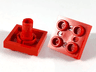 Plate, Modified 2 x 2 with Pin on Bottom, Small Holes in Plate and Locking Fingers on Underside