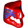 Minifigure, Headgear Head Cover, Costume Tyrannosaurus rex / Dragon with Black Eyes and Dark Purple Markings and Scales Pattern