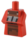 Torso, Modified Long with Folded Arms with Pixelated Dark Brown and Reddish Brown Apron and Silver Hands Pattern