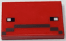 Tile 2 x 3 with Pixelated Black and White Eyes and Dark Brown Frown Pattern (Minecraft Strider Face)