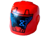 Minifigure, Headgear Helmet Armor Plates and Ear Protectors with Black Faceplate, Blue Hourglass and Pixels Pattern