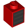 Brick 1 x 1 with Dark Silver Grille / Air Vents on Black Background Pattern