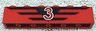Brick 1 x 6 with Number 3 and Black Stripes Pattern