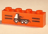 Brick 1 x 4 with Black Stripes and Tow Truck Pattern