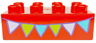 Duplo, Brick 2 x 4 with Lavender, Lime and Medium Azure Bunting Pattern