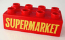 Duplo, Brick 2 x 4 with 'SUPERMARKET' Text Pattern