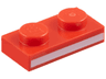 Plate 1 x 2 with White Stripe Pattern