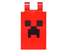 Tile, Modified 2 x 3 with 2 Clips with Pixelated Black Eyes and Open Mouth Frown Pattern (Minecraft Creeper Face)