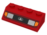 Slope 45 2 x 4 with Silver Car Headlights, Orange Signal Lights, Black Grille with White Triangle in Oval Logo Pattern