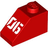 Slope 45 2 x 1 with White '06' Pattern