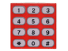 Tile 2 x 2 with Phone Keypad with Tan Buttons and Black Numbers Pattern