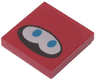 Tile 2 x 2 with White Eyes with Blue Pupils on Black Oval Pattern (Super Mario Huckit Crab Face)