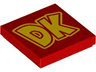 Tile 2 x 2 with Yellow 'DK' Pattern