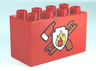 Duplo, Brick 2 x 4 x 2 with Fire Department Pattern