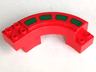 Duplo Road Section, Curve with Green Broken Stripe Pattern