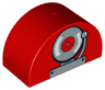 Duplo, Brick 2 x 4 x 2 Slope Curved Double with Fire Alarm Bell Pattern