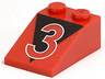 Slope 33 3 x 2 with Number 3 with White Outline on Black Triangle Pattern
