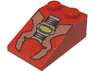 Slope 33 3 x 2 with Sand Red and Light Gray Machinery Parts with Neon Green Oval Pattern