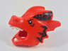 Minifigure, Headgear Head Cover, Costume Dragon with Black Eyes and Scales, White Teeth Pattern