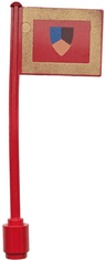 Flag on Flagpole, Straight with Knight's Tournament Pattern (Printed)