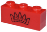 Brick 1 x 3 with Black Crown Pattern