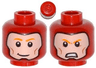 Minifigure, Head Dual Sided Balaclava with Face Hole, Orange Eyebrows, Cheek Lines, Smile / Angry Pattern