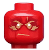 Minifigure, Head Gold Eyebrows, Mouth and Eyes with Dark Red and Gold Flames Pattern (Kai)