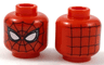 Minifigure, Head Alien with Spider-Man Black Webbing and Small White Eyes Pattern