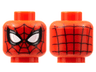 Minifigure, Head Alien with Spider-Man Black Webbing, Large White Eyes with Silver Edges and Black and Dark Silver Borders Pattern