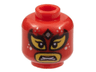 Minifigure, Head Balaclava, Yellow Eyes and Mouth with Black Outlines, Silver Spots and Diamond on Forehead, Scowl Pattern