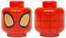 Minifigure, Head Alien with Spider-Man Dark Red Webbing, Large Gold Eyes with Black Borders Pattern