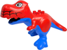 Duplo Dinosaur Tyrannosaurus rex with Fixed Blue Stomach and Legs and Printed Black and White Eyes, Spider Web on Upper Jaw Pattern (Spidey-Rex)