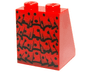 Slope 65 2 x 2 x 2 with Bottom Tube with Minifigure Dress / Skirt / Robe, Black Flamenco Ruffles and Polka Dots Pattern