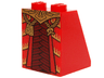 Slope 65 2 x 2 x 2 with Bottom Tube with Minifigure Dress / Skirt / Robe, Dark Red Armor and Gold Belt, Chains and Pendants Pattern