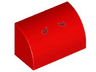 Slope, Curved 1 x 2 with Bottom Stud Holder with 2 Dark Red Curved Lines Pattern (Super Mario Red Yoshi Nostrils)