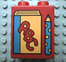 Duplo, Brick 1 x 2 x 2 with Yellow Book with 'ABC', Medium Blue Pencil with Polka Dots Pattern