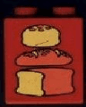 Duplo, Brick 1 x 2 x 2 with 3 Loaves of Bread, Middle Dark Pattern