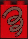 Duplo, Brick 1 x 2 x 2 with Coil Spring Pattern