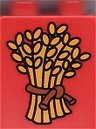 Duplo, Brick 1 x 2 x 2 with Bundle of Yellow Wheat with Plain Brown Rope Pattern