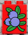 Duplo, Brick 1 x 2 x 2 with Blueberries Pattern