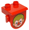 Duplo, Plate 1 x 2 with Overhang with Clown Face Pattern