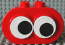 Duplo, Brick 2 x 4 x 2 Rounded Ends with Moving Black and White Eyes
