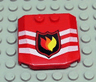 Wedge 4 x 4 x 2/3 Triple Curved with Fire Logo Badge and 3 White Chevrons Pattern