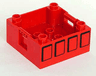 Duplo Container Box 4 x 4 with Studs on Corners with Four Squares Pattern on Both Sides